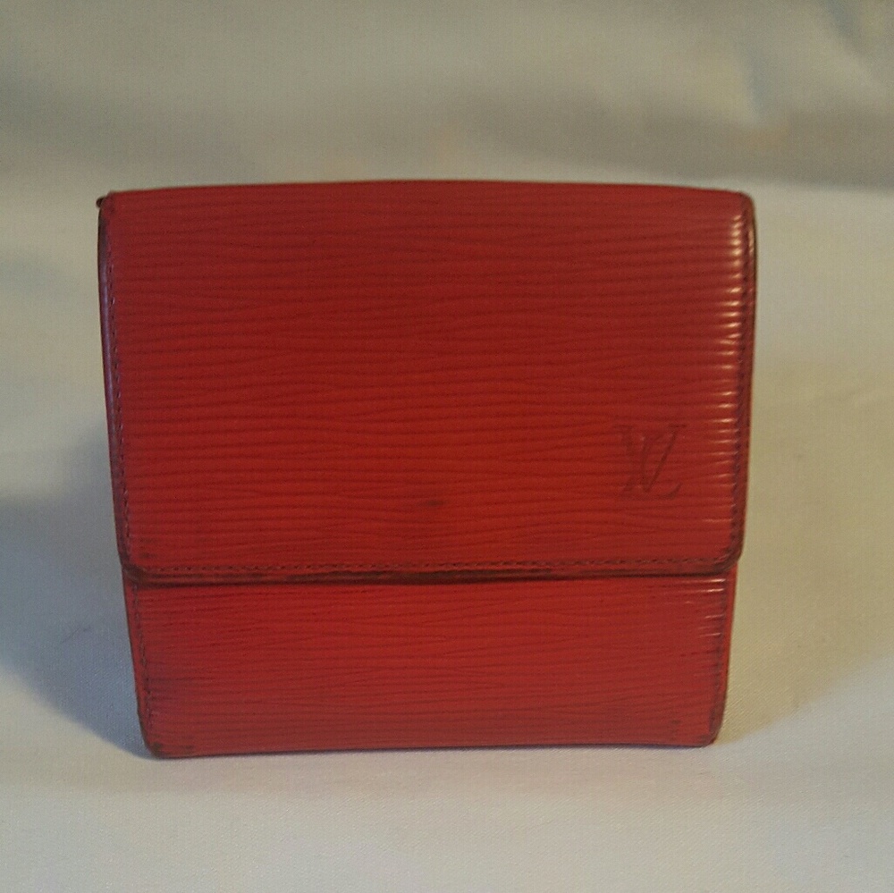 -SOLD- Auth Louis Vuitton Red Epi Wallet